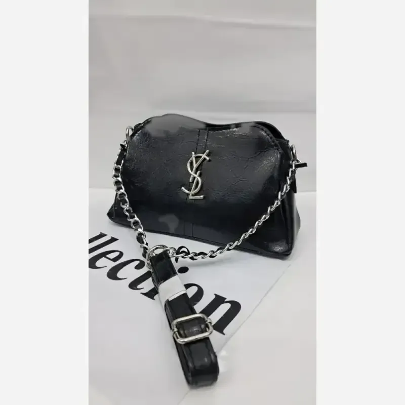 کیف دستی چرم خارجی مشکی سایز 15 در 20 مدل narin