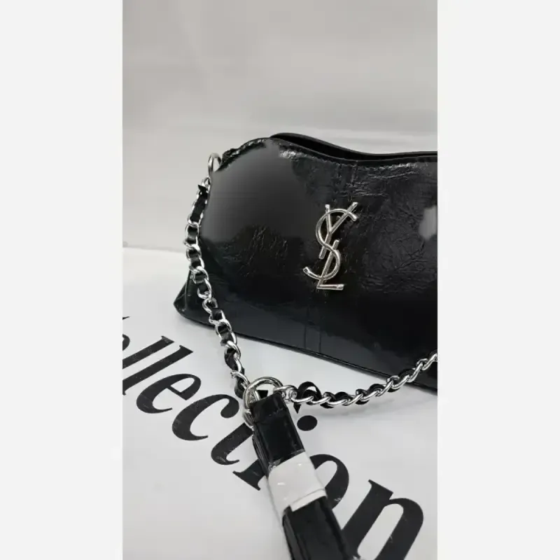 کیف دستی چرم خارجی مشکی سایز 15 در 20 مدل narin