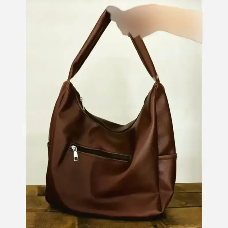 کیف شونی بغل جیب چرم شرانگ زنانه سایز 25 در 30 رنگ مشکی و شکلاتی