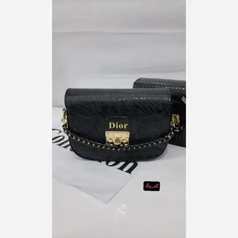 کیف چرم ورنی giva بند دوشی بلند سایز 18 در 13