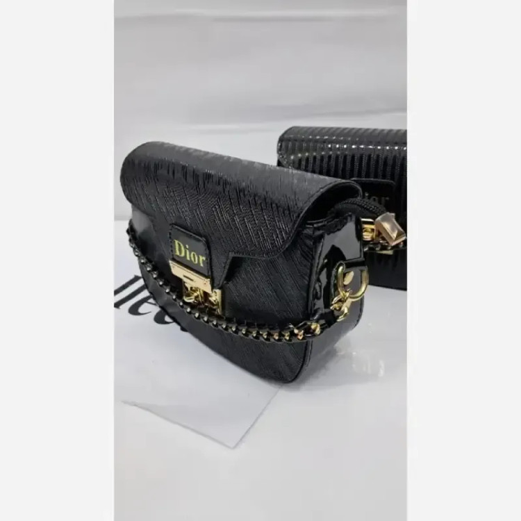 کیف چرم ورنی giva بند دوشی بلند سایز 18 در 13