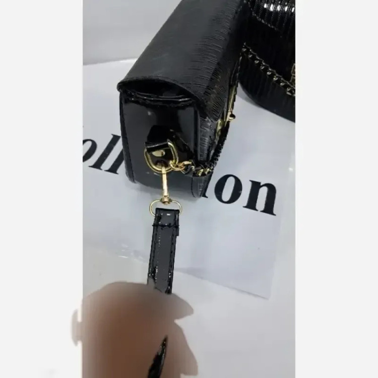 کیف چرم ورنی giva بند دوشی بلند سایز 18 در 13