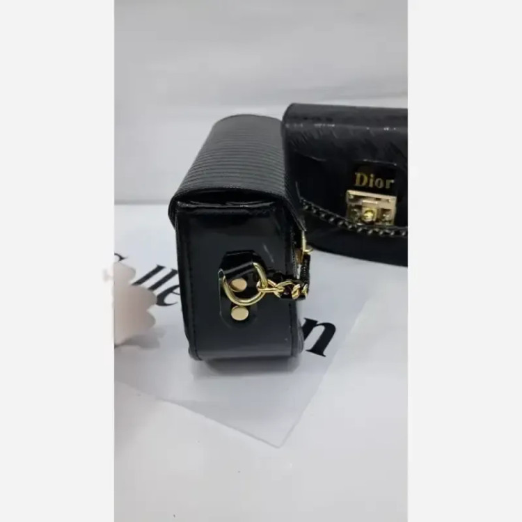کیف چرم ورنی giva بند دوشی بلند سایز 18 در 13