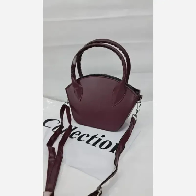 کیف دستی دوشی چرم مدل hanil سایز 15 در 20 رنگ خردلی و زرشکی