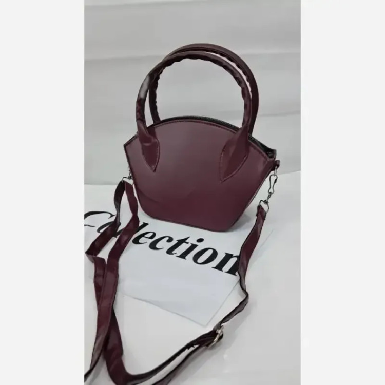 کیف دستی دوشی چرم مدل hanil سایز 15 در 20 رنگ خردلی و زرشکی