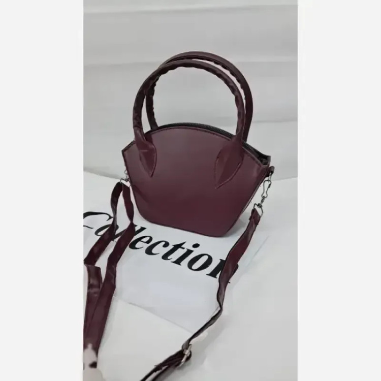 کیف دستی دوشی چرم مدل hanil سایز 15 در 20 رنگ خردلی و زرشکی