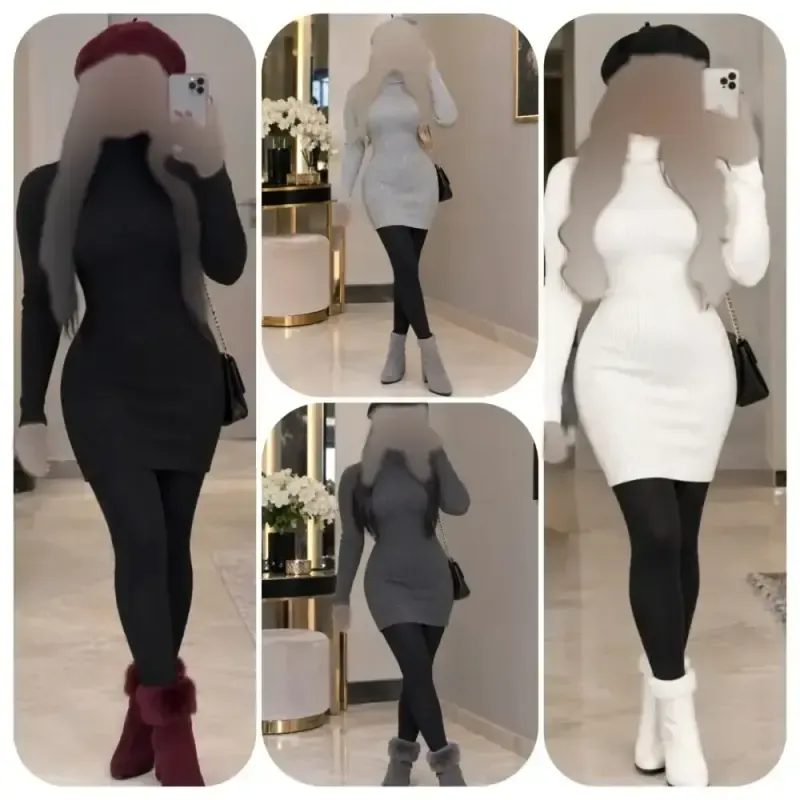زیرسارافون یقه اسکی بافت کبریتی فری سایز