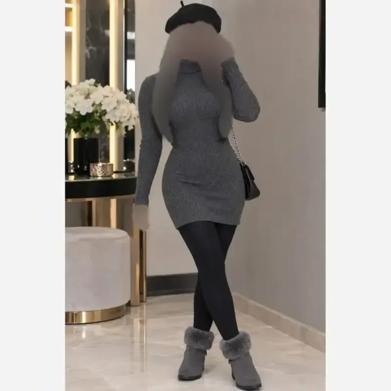 زیرسارافون یقه اسکی بافت کبریتی فری سایز