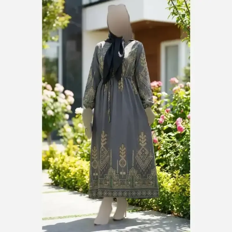پیراهن بلند ساحلی ماکسی طرح کتیبه جنس بوگاتی اعلا فری سایز