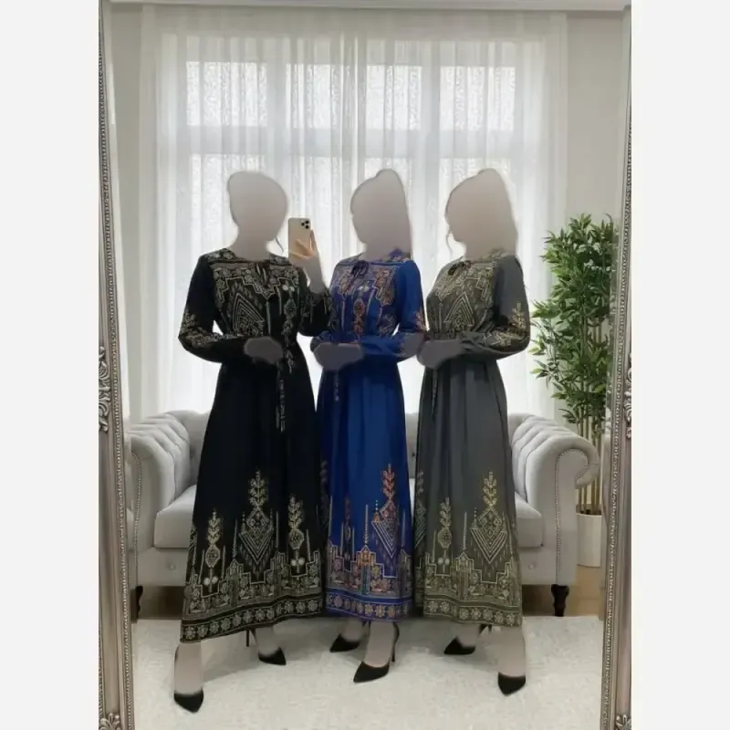 پیراهن بلند ساحلی ماکسی طرح کتیبه جنس بوگاتی اعلا فری سایز