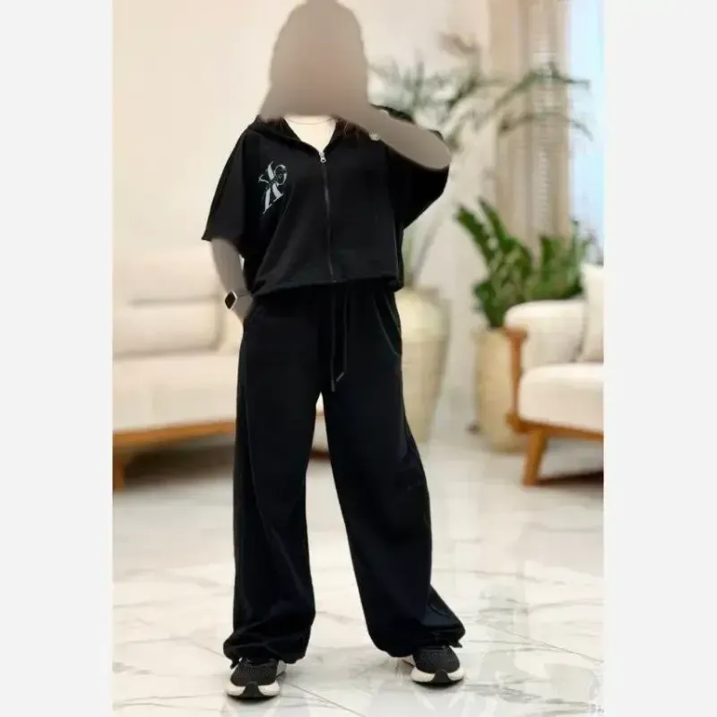 ست کلوین پنبه گلکسی رنگ مشکی سایز فری 38 تا 46