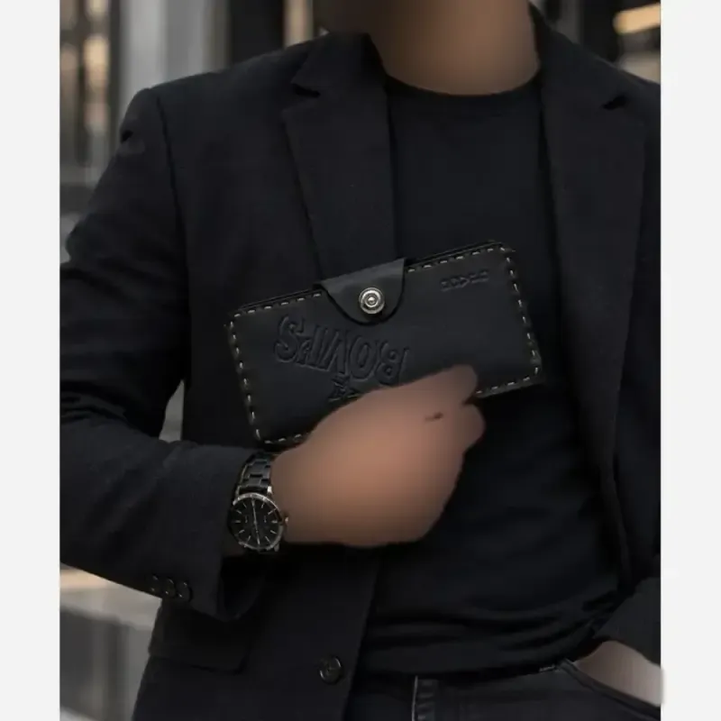کیف پول مردانه چرم جیبی جاکارتی دار سایز 8 در 13
