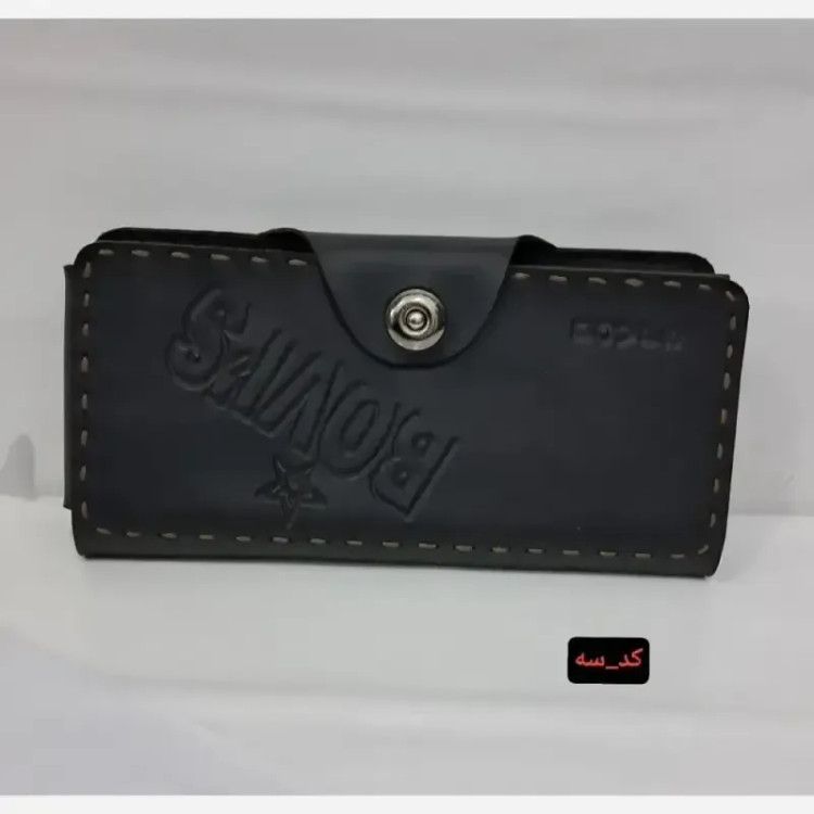کیف دوشی آویز دار چرم الیزه مشکی سایز 20 در 14