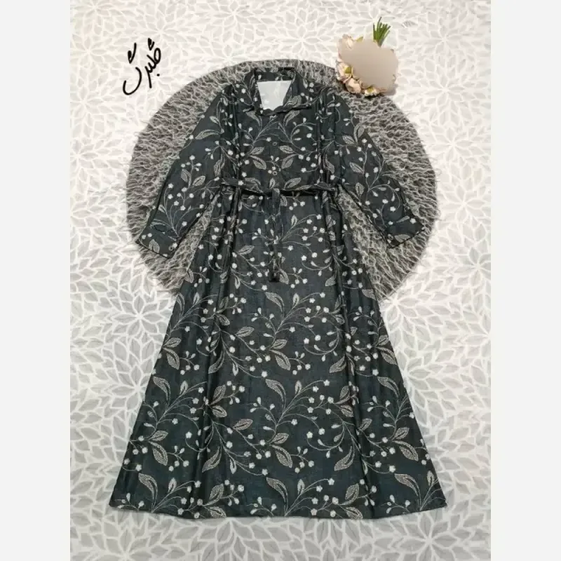 پیراهن پاییزه مخمل شانل گرم بالا فری سایز