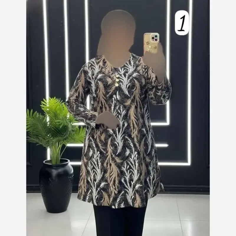 تونیک مجلسی زنانه مدل گلوریا جنس ژاکارد مرینوس سایز بزرگ فری سایز