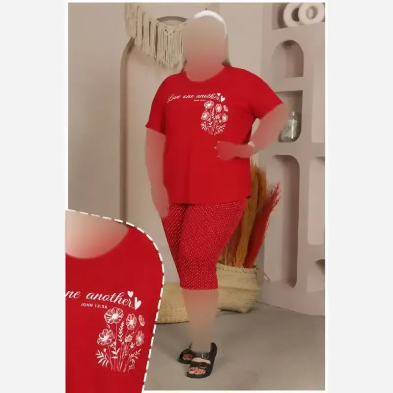 ست کیمونو و شلوارک زنانه پلی استر ویسکوز سایز بزرگ
