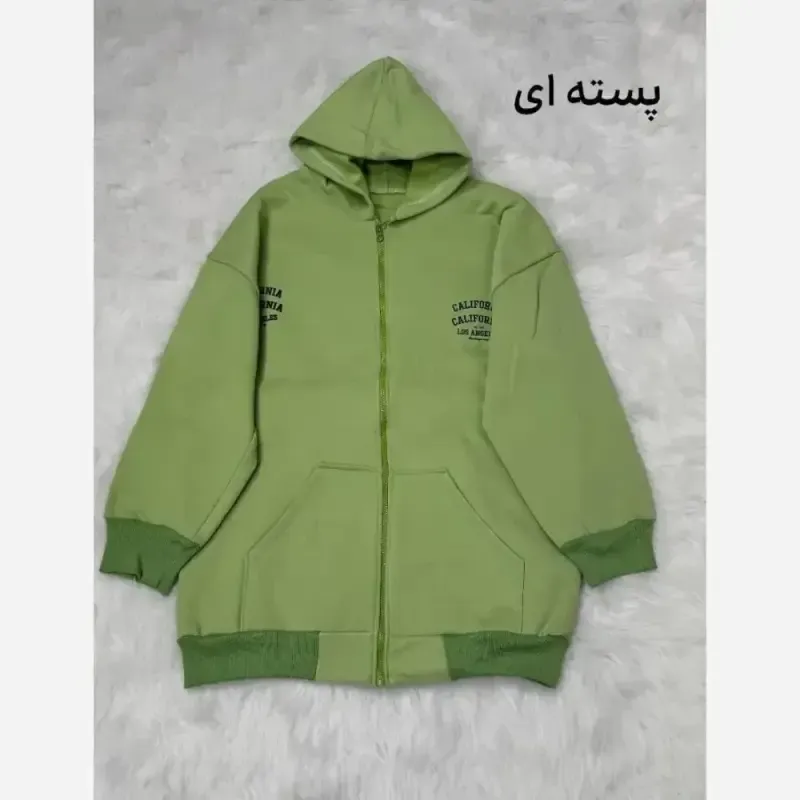 سویشرت کالیفورنیا دورس تو کرکی جیب دار فری سایز
