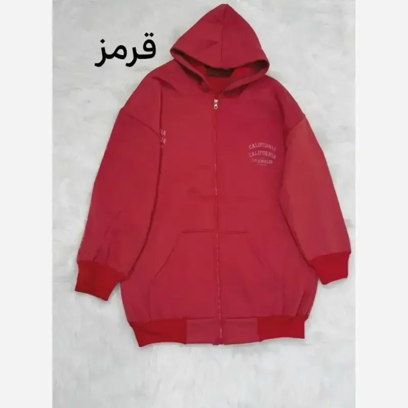 سویشرت کالیفورنیا دورس تو کرکی جیب دار فری سایز