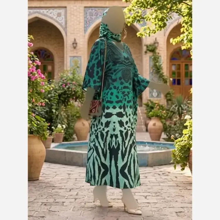 پیراهن عبایی مجلسی الیزه نگین دار فری سایز