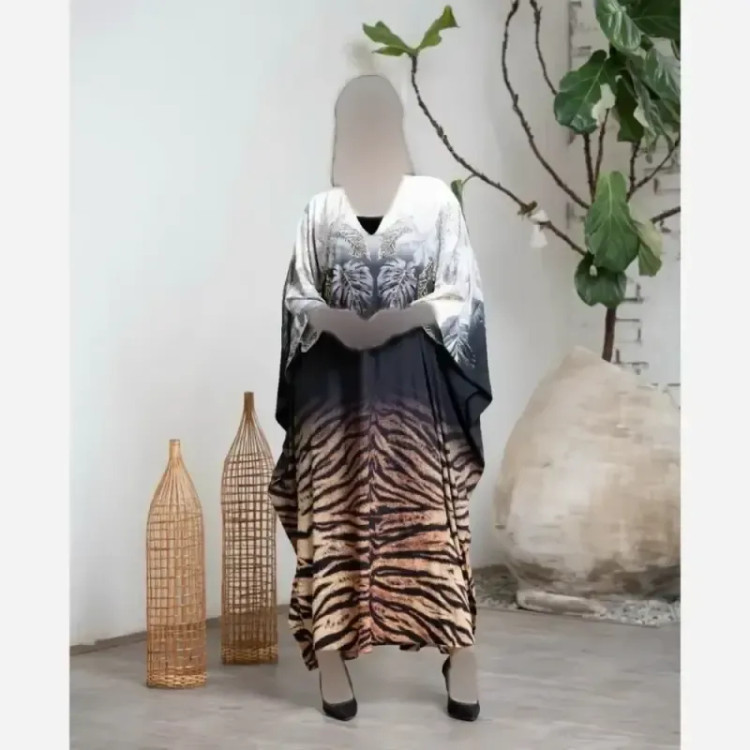 پیراهن عبایی مجلسی الیزه نگین دار فری سایز