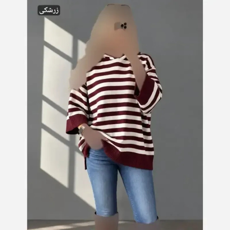 تونیک بافت زنانه کلاه دار مدل فتانه فری سایز