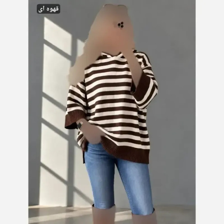 تونیک بافت زنانه کلاه دار مدل فتانه فری سایز