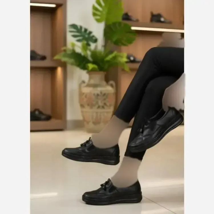 کفش طبی زنانه مدل صبا رویه چرم با زیره پیو و کفی ماساژور پد خارپاشنه سایز 37 تا 41