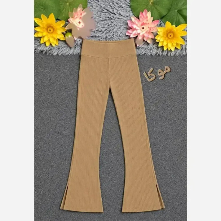 لگ کمر گنی دمپا گشاد چاک دار بافت کبریتی زنانه