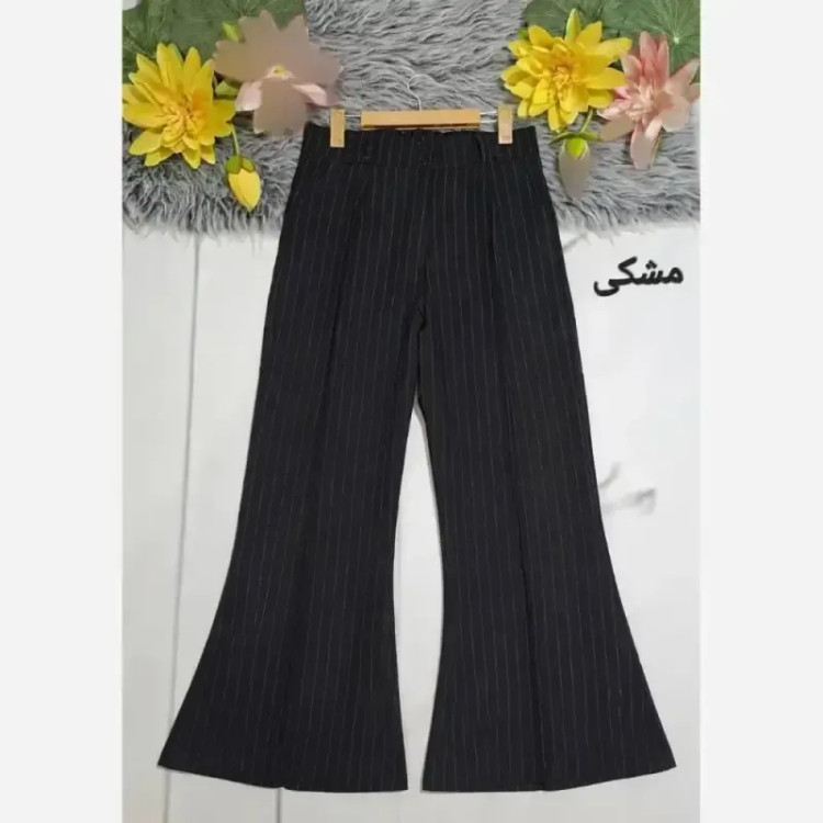 شلوار دمپا دیپلمات مازراتی کجراه اعلا قد 103 زنانه مشکی و سدری سایز 38 تا 44