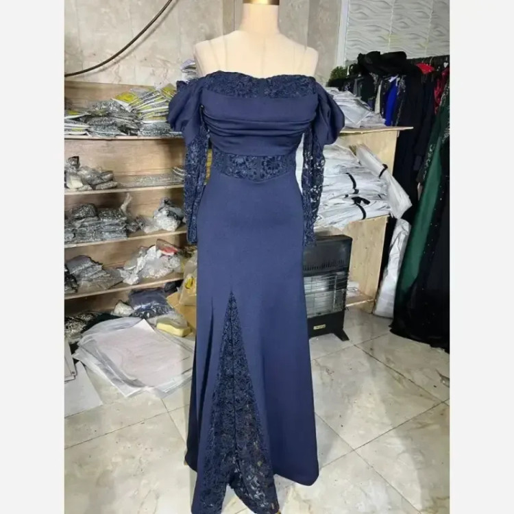 ماکسی مجلسی مدل ژاله کرپ دالقیچ و دانتل سایز 36 تا 46
