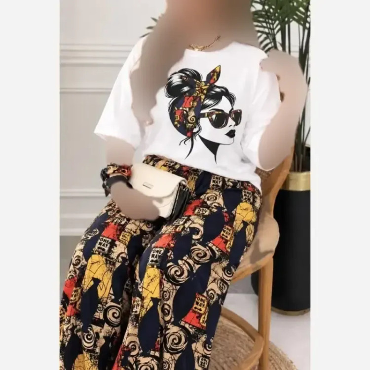 بلوز و شلوار زنانه مرسده تیشرت پنبه شلوار الیزه فری سایز