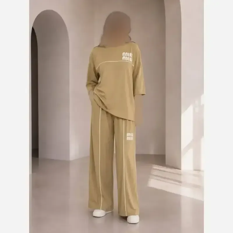 ست زنانه راحیل اسپان دورس پاییزه مغزی دوزی چاپ mio سایز فری 38 تا 48