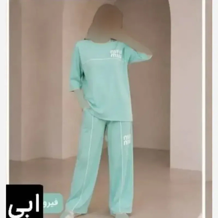 ست زنانه راحیل اسپان دورس پاییزه مغزی دوزی چاپ mio سایز فری 38 تا 48