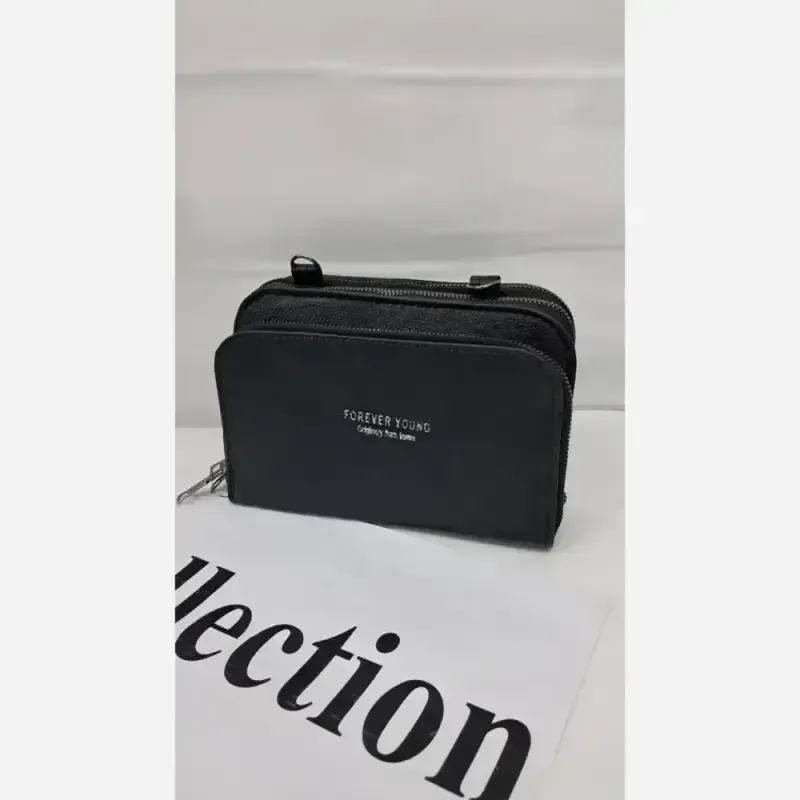 کیف اسپورت چرم haylii رنگ مشکی سایز 18 در 12 سانتیمتر