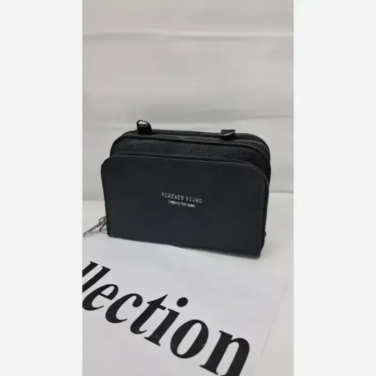 کیف اسپورت چرم haylii رنگ مشکی سایز 18 در 12 سانتیمتر