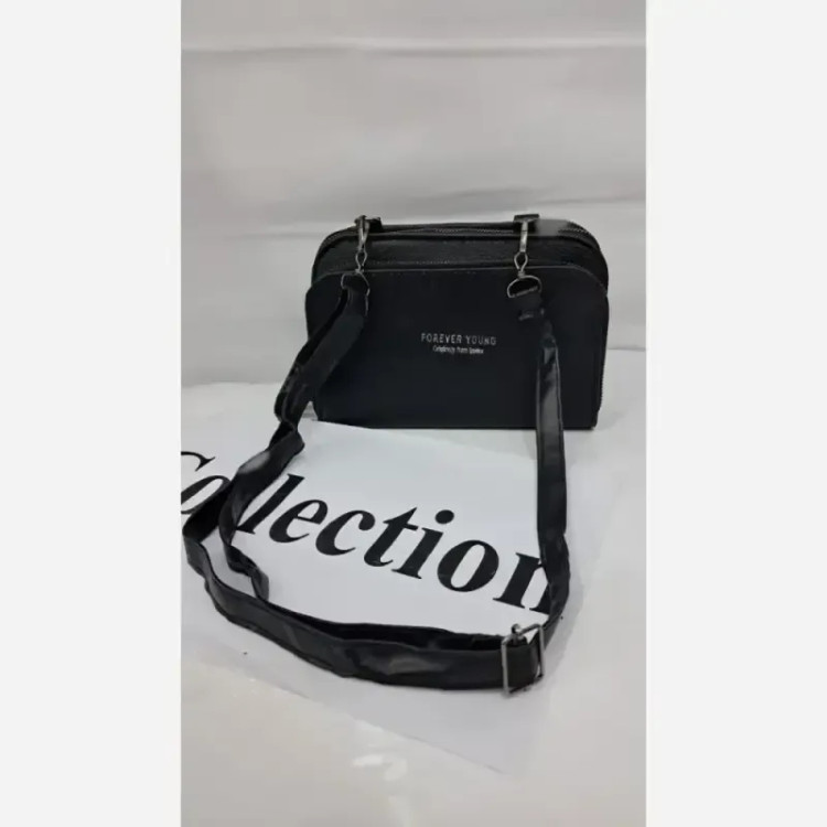 کیف اسپورت چرم haylii رنگ مشکی سایز 18 در 12 سانتیمتر