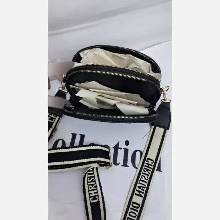 کیف اسپورت چرم haylii رنگ مشکی سایز 18 در 12 سانتیمتر