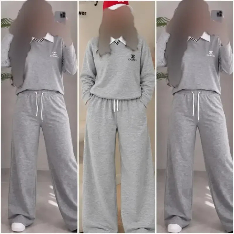 ست تیشرت و شلوار اسپرت سانای جنس ملانژ درجه یک فری سایز