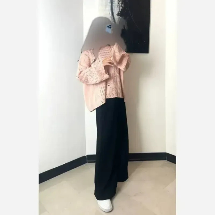 بلوز ژور بافی نخ آکریل فری سایز زنانه