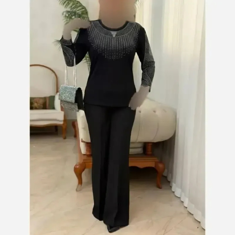 شومیز مجلسی سوگان پنبه لاکرا نگین کاری شده