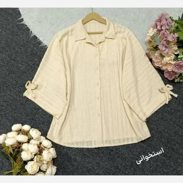 شومیز مانتویی عروسکی با جنس مراکشی درجه یک و رنگ بندی متنوع برای سایزهای 38-50